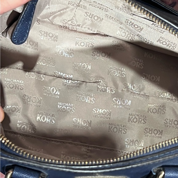 Michael Kors Blue Leather Dome Satchel - Picture 11 of 11